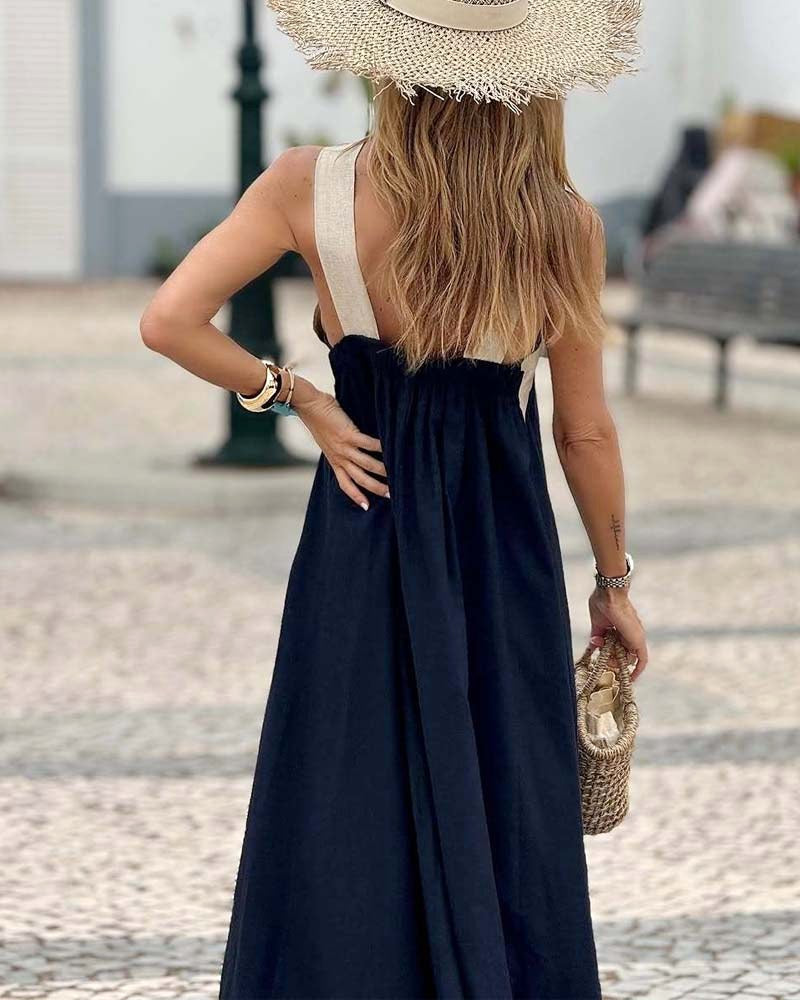 Kiara | Women's Crossed Maxi Dress, Flowing Everyday Dress | The Shrader Sisters