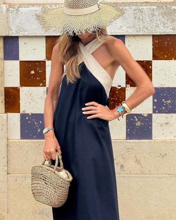 Kiara | Women's Crossed Maxi Dress, Flowing Everyday Dress | The Shrader Sisters