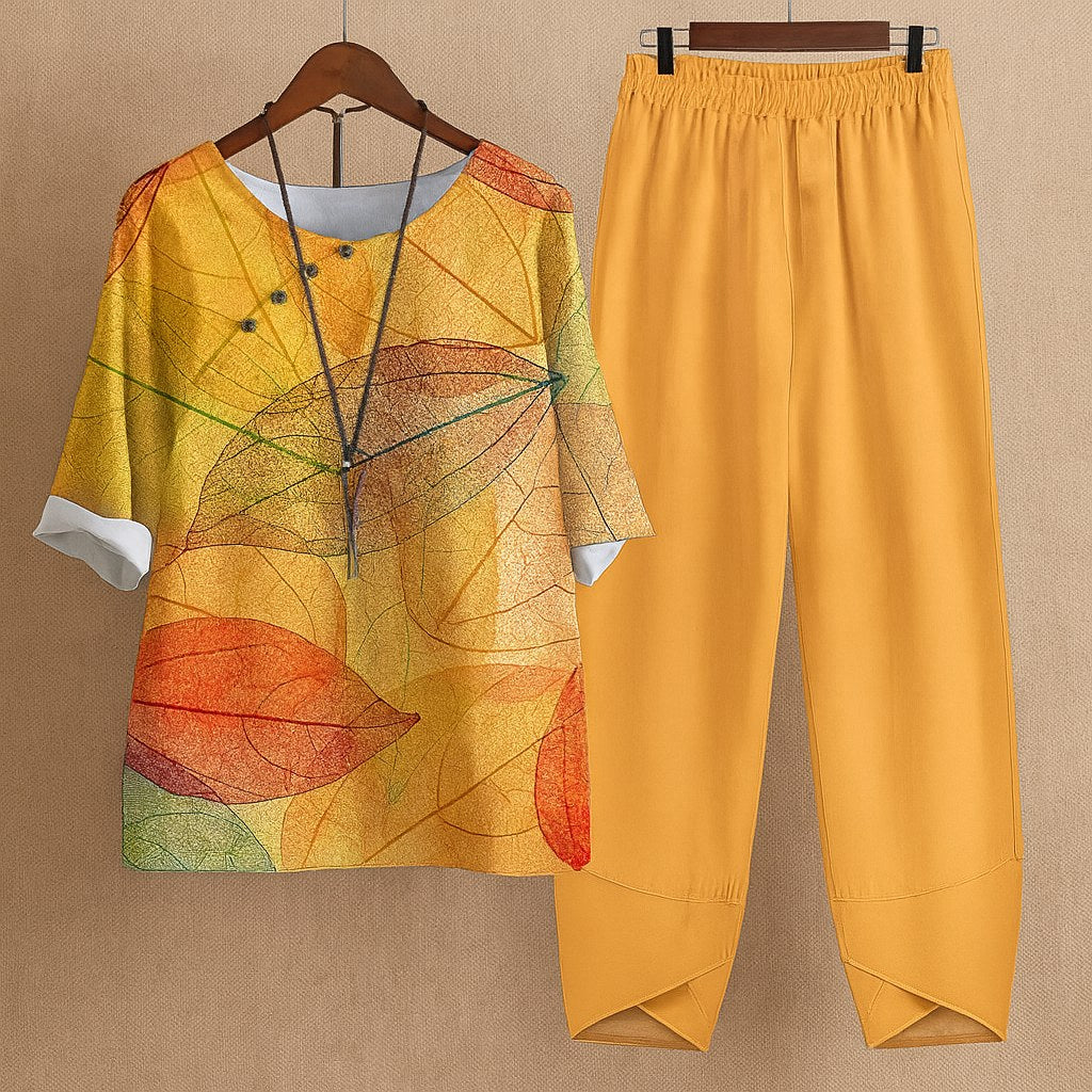 Kiara | Women's Floral Two-Piece Set, Harem Trousers Lounge Set | The Shrader Sisters