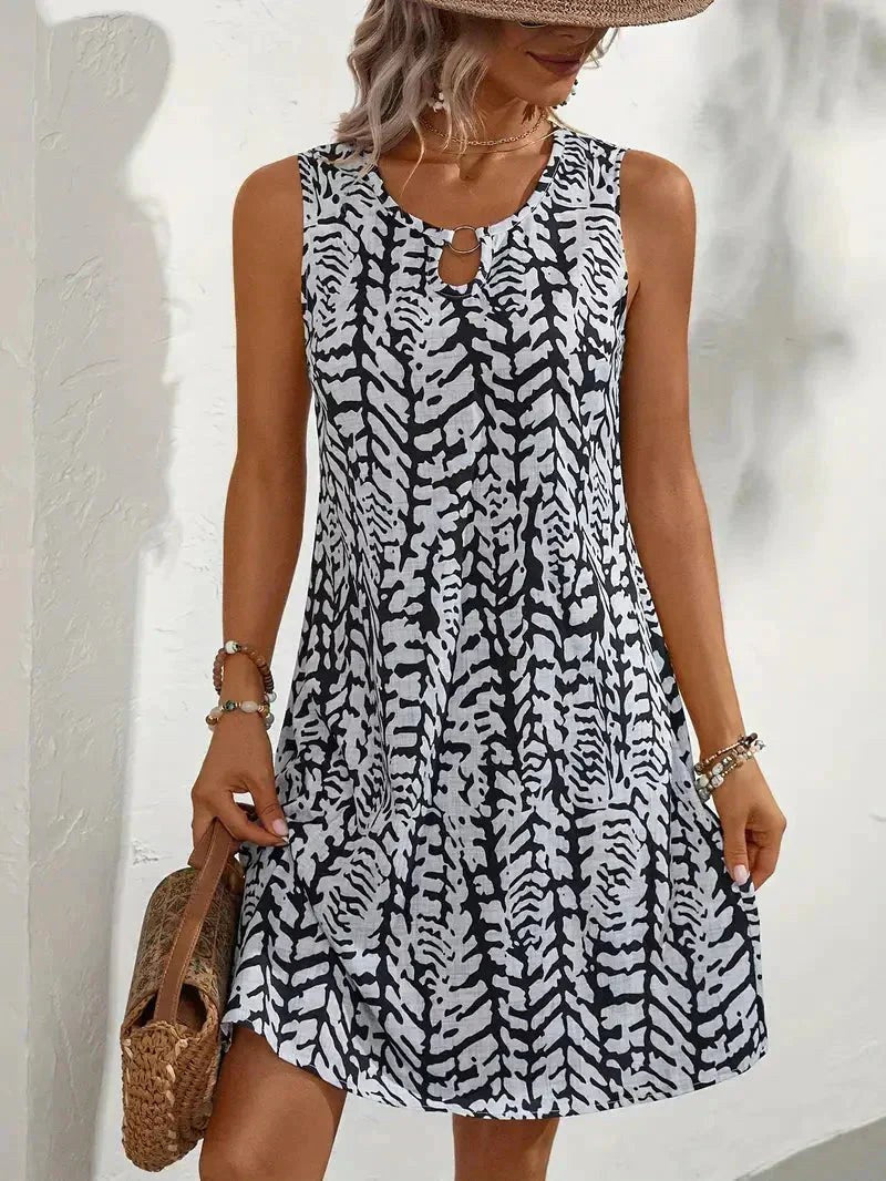 Kirra | Women's Lightweight Summer Dress, Fluid Graphic Print Dress | The Shrader Sisters