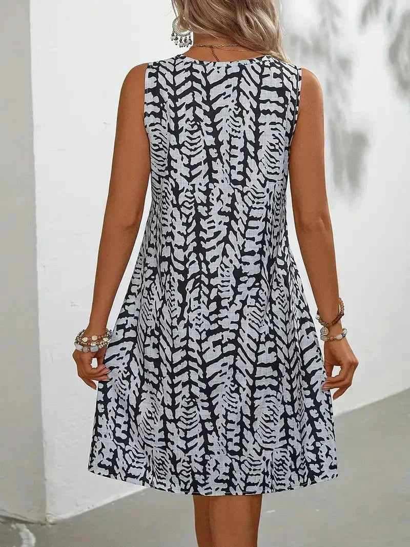 Kirra | Women's Lightweight Summer Dress, Fluid Graphic Print Dress | The Shrader Sisters