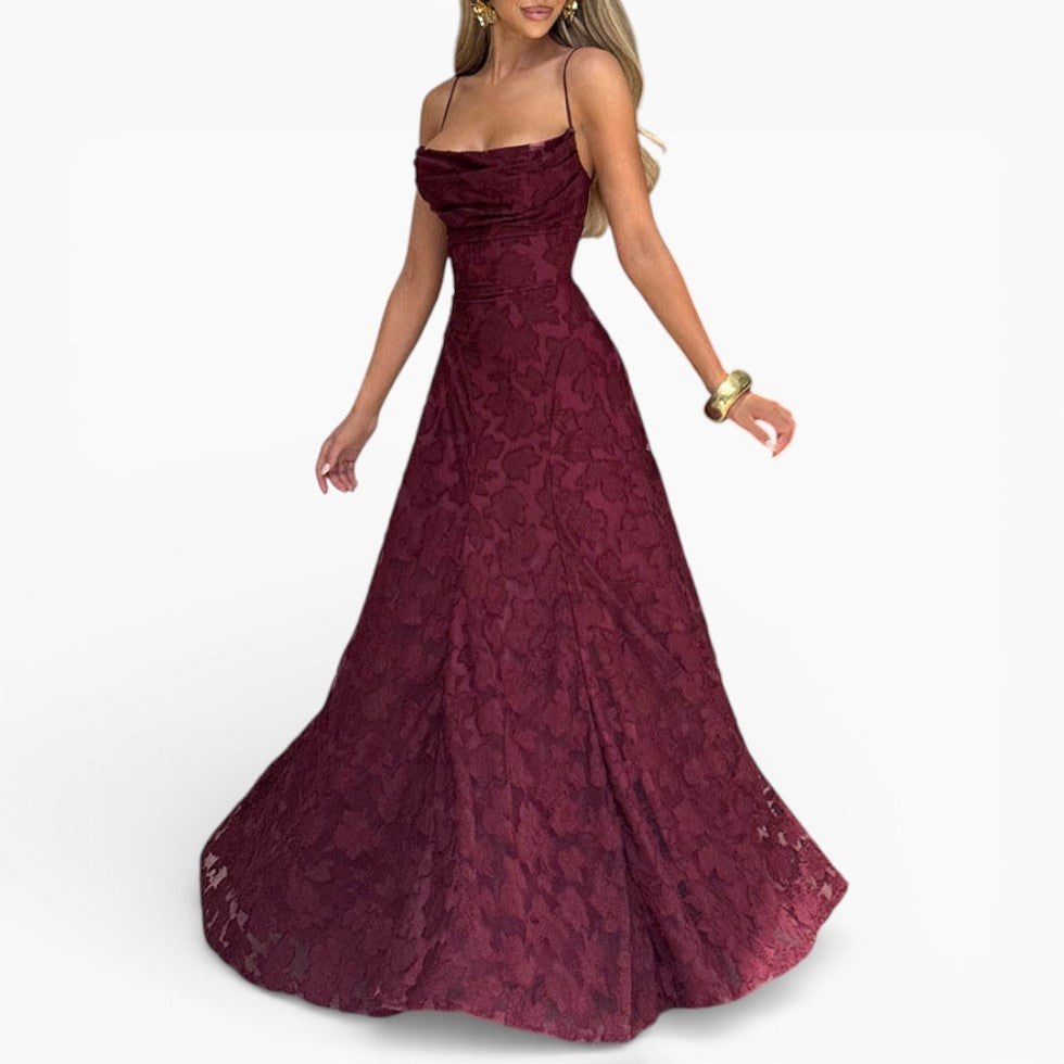 Kirra | Women's Sleeveless Maxi Dress with Floral Print, Fitted Bodice Occasion Dress | The Shrader Sisters | Rosa