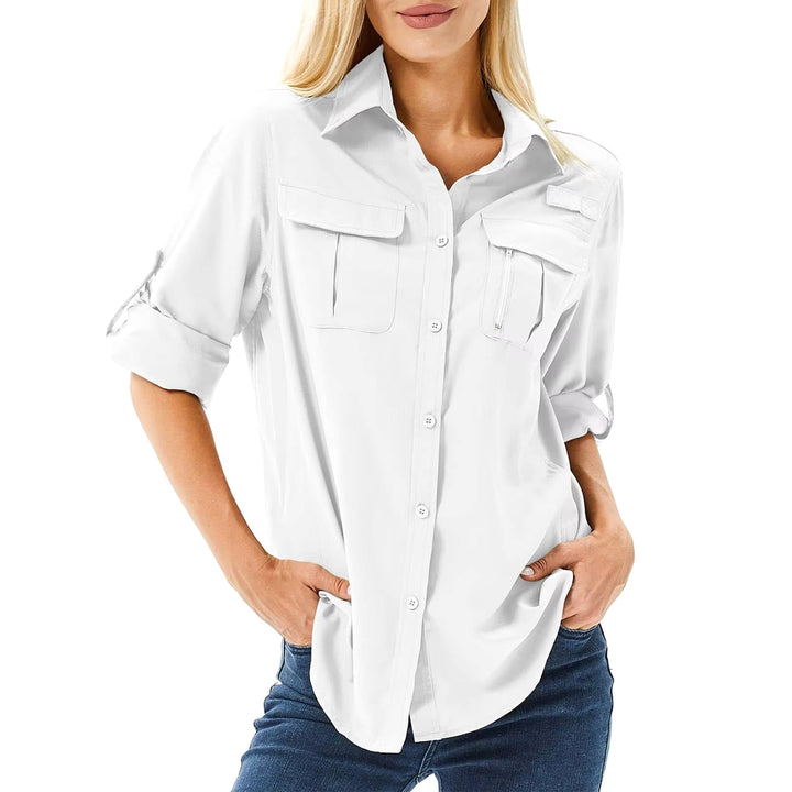 Kirrily | Women's UPF 50 Long Sleeve Hiking Shirt, Convertible Outdoor Top | The Shrader Sisters