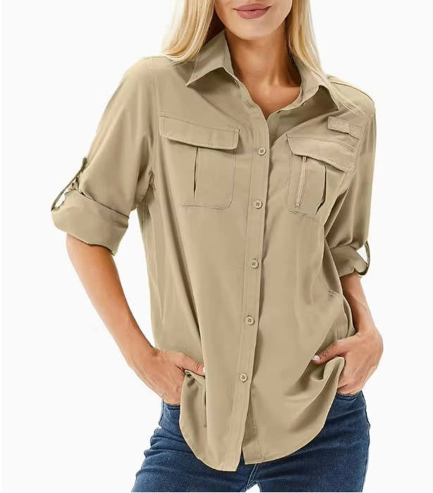 Kirrily | Women's UPF 50 Long Sleeve Hiking Shirt, Convertible Outdoor Top | The Shrader Sisters