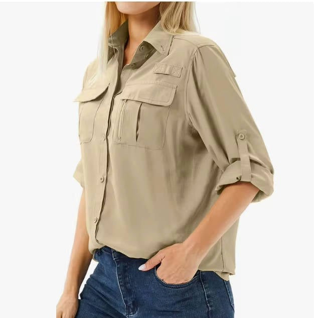 Kirrily | Women's UPF 50 Long Sleeve Hiking Shirt, Convertible Outdoor Top | The Shrader Sisters