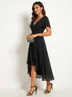 Kirsty | Women's Midi Dress with Lace Detail, Romantic Midi Dress | The Shrader Sisters | Rood