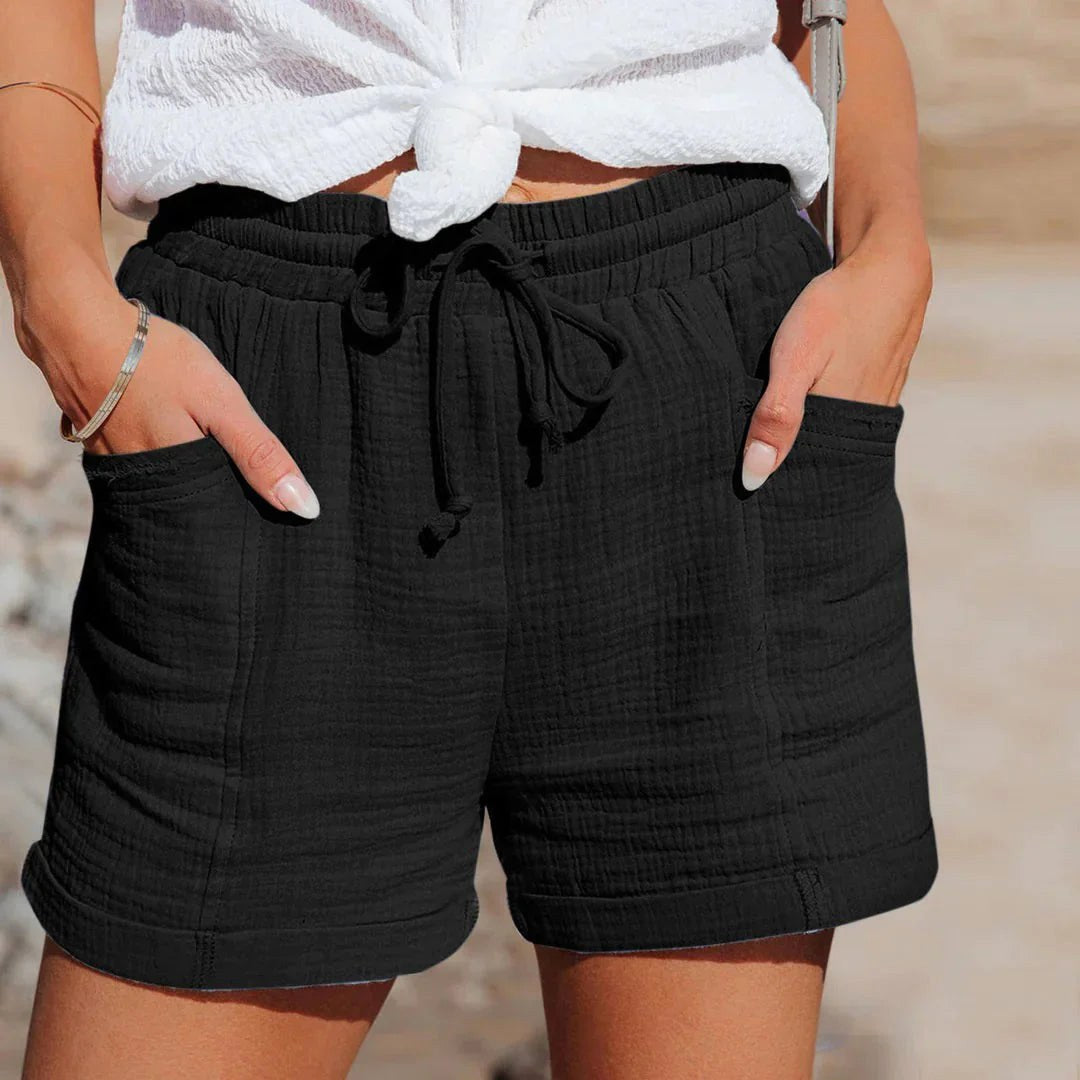 Kristy | Women's Lightweight Cotton Blend Shorts, Relaxed Fit Summer Shorts | The Shrader Sisters