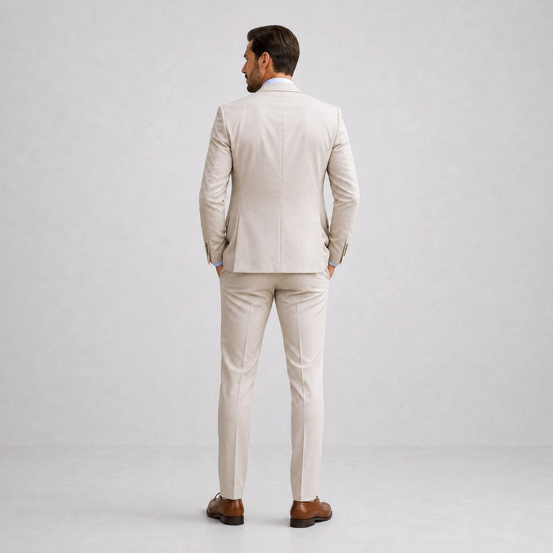 Kye | Men's Linen Three-Piece Suit with Waistcoat, Tailored Trouser Suit | The Shrader Sisters | Grey