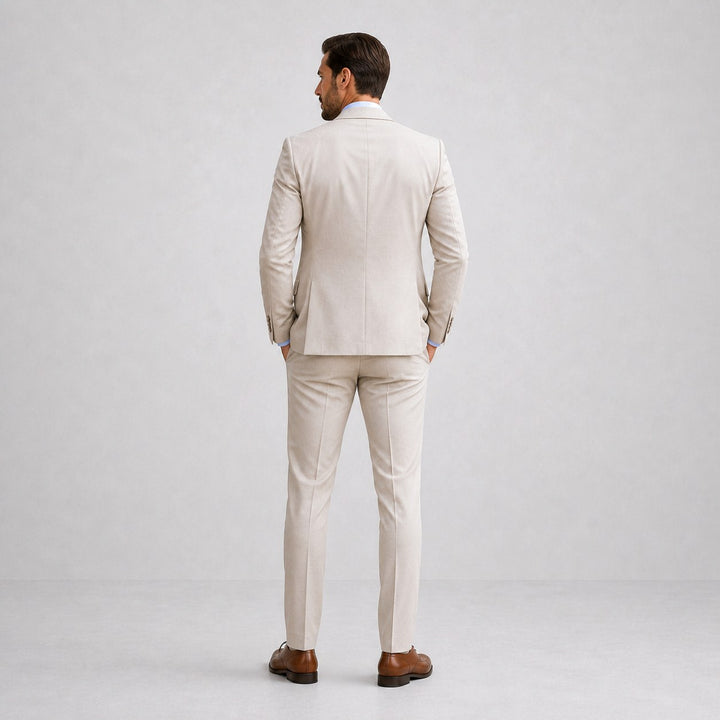 Kye | Men's Linen Three-Piece Suit with Waistcoat, Tailored Trouser Suit | The Shrader Sisters | Grey