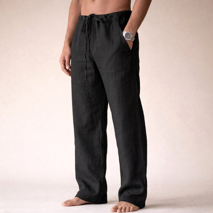 Kye | Women's Lightweight Linen Trousers, Tailored Summer Trousers | The Shrader Sisters | Black
