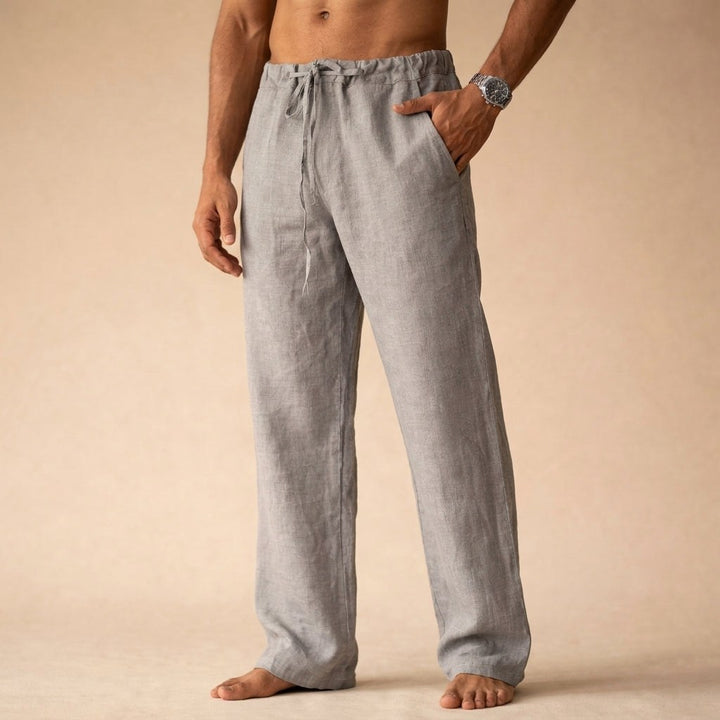 Kye | Women's Lightweight Linen Trousers, Tailored Summer Trousers | The Shrader Sisters | Gray
