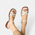 Kylie | Women's Orthopaedic Ankle-Strap Sandals, Low-Heel Comfort Sandals | The Shrader Sisters | Negro