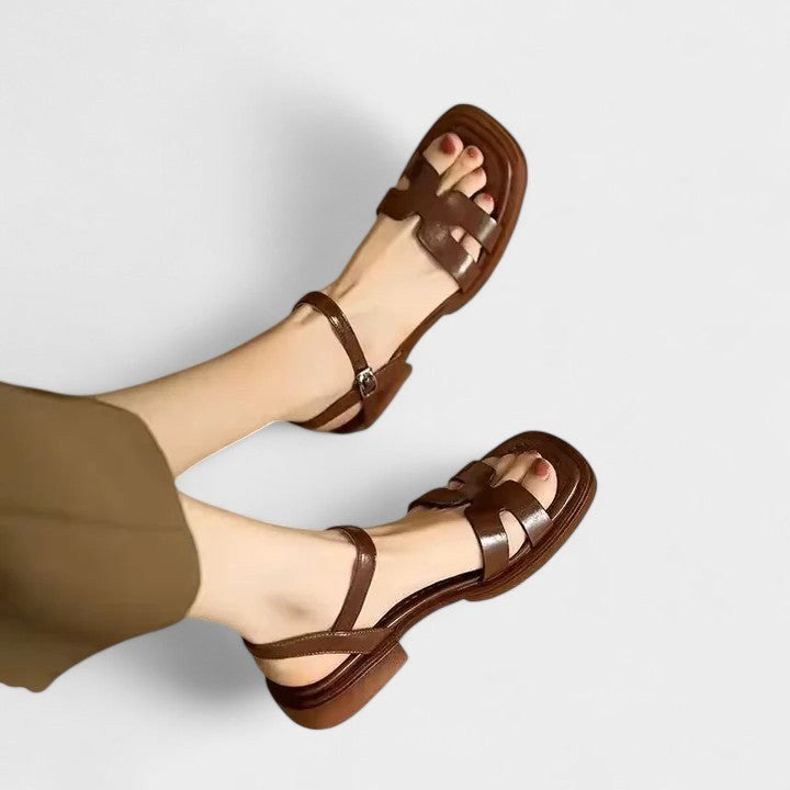 Kylie | Women's Orthopaedic Ankle-Strap Sandals, Low-Heel Comfort Sandals | The Shrader Sisters | Blanco