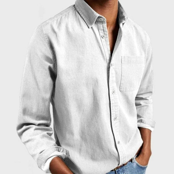 Lachlan | Men's Tailored Cotton Shirt, Smart Business Shirt | The Shrader Sisters | White