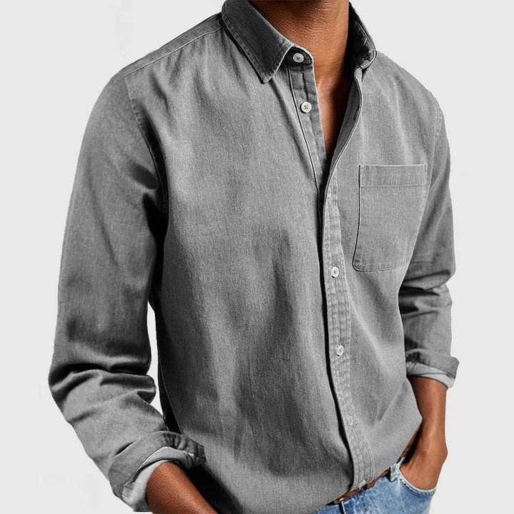 Lachlan | Men's Tailored Cotton Shirt, Smart Business Shirt | The Shrader Sisters | Grey