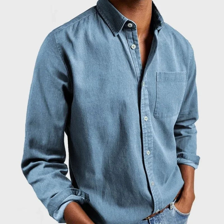Lachlan | Men's Tailored Cotton Shirt, Smart Business Shirt | The Shrader Sisters | Sky Blue