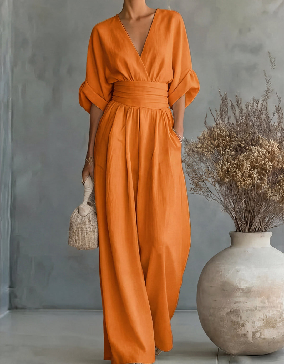 Lani | Women's Wide-Leg Jumpsuit with Wrap Bodice, Flowing One-Piece Suit | The Shrader Sisters