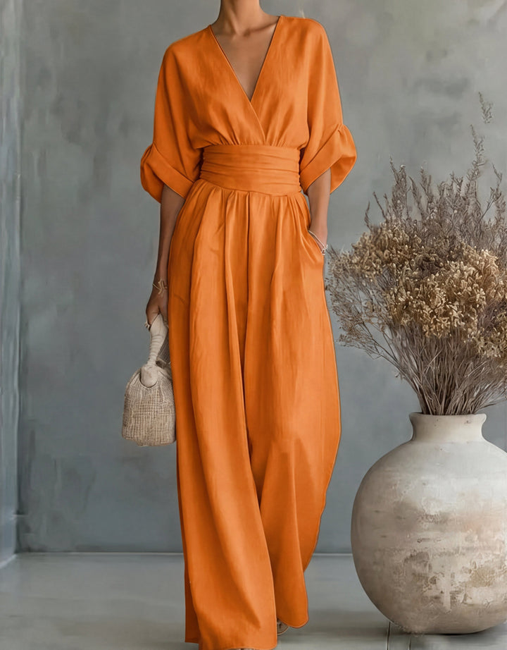 Lani | Women's Wide-Leg Jumpsuit with Wrap Bodice, Flowing One-Piece Suit | The Shrader Sisters