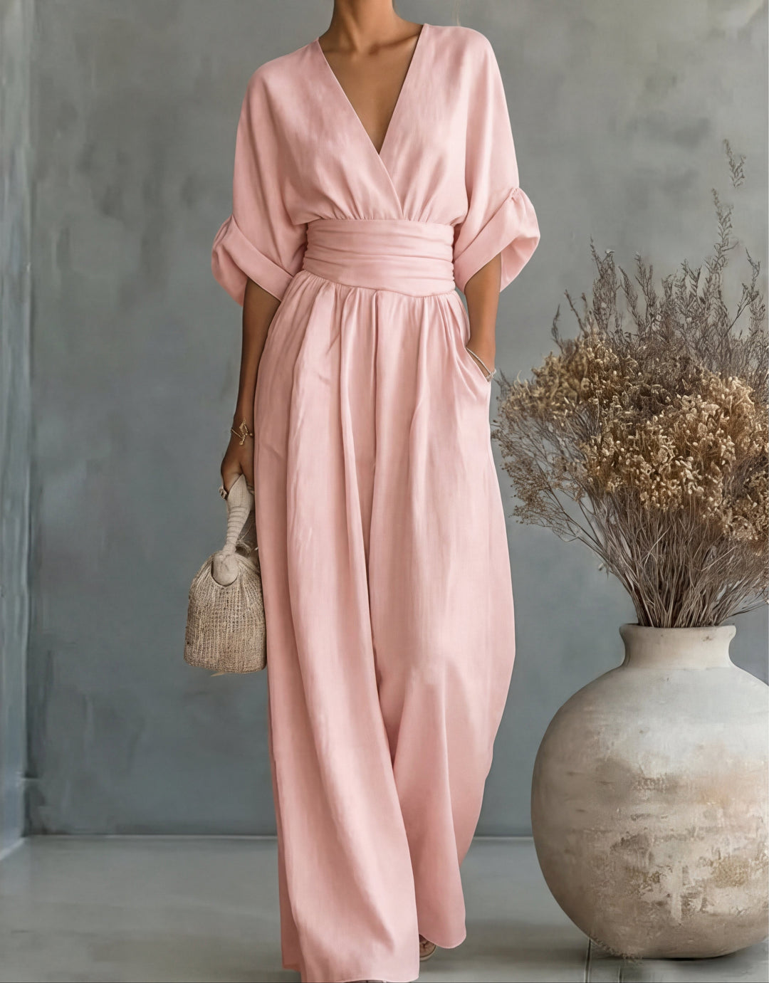 Lani | Women's Wide-Leg Jumpsuit with Wrap Bodice, Flowing One-Piece Suit | The Shrader Sisters