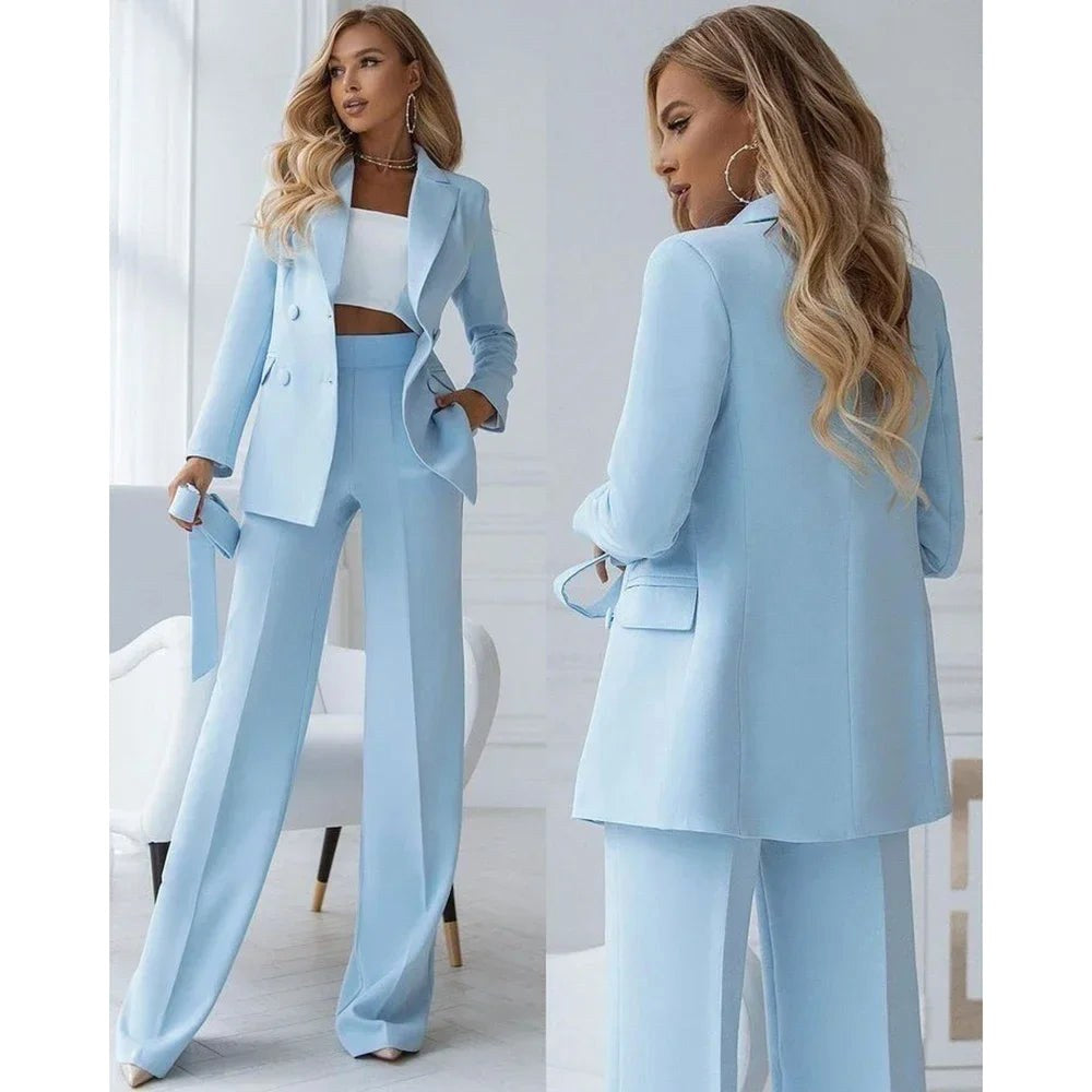 Lara | Women's Double-Breasted Two-Piece Suit, Tailored Blazer Suit | The Shrader Sisters