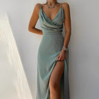 Lauren | Women's Classic V-Neck Midi Dress, Flattering Summer Dress for Holidays and Everyday Wear, Flattering Summer Dress for Holidays and Everyday Wear - image 3