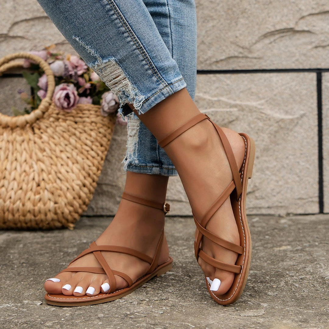 Layla | Women's Criss-Cross Flat Sandals - image 6