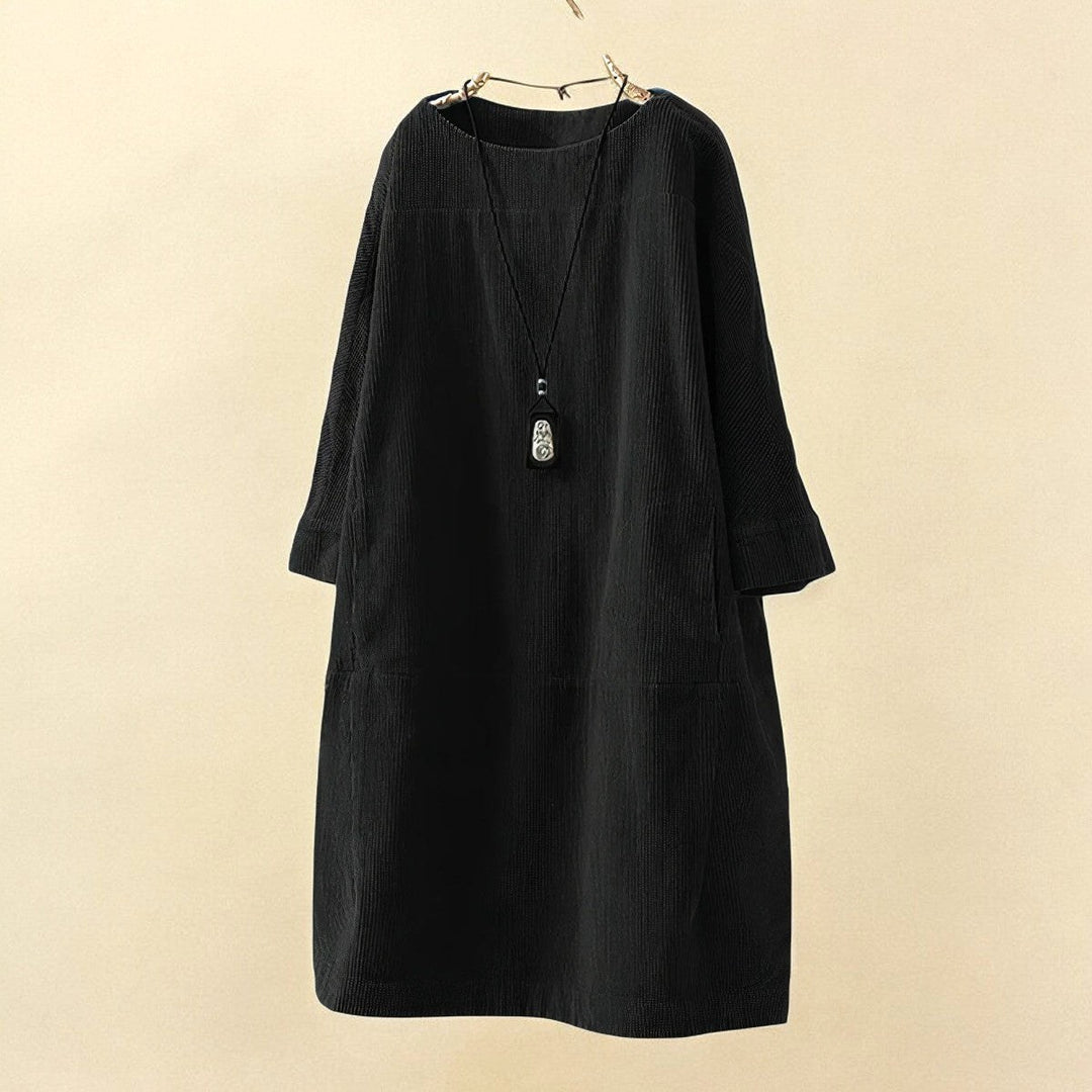 Leanna | Women's Draped Tummy-Control Midi Dress - Dark Green