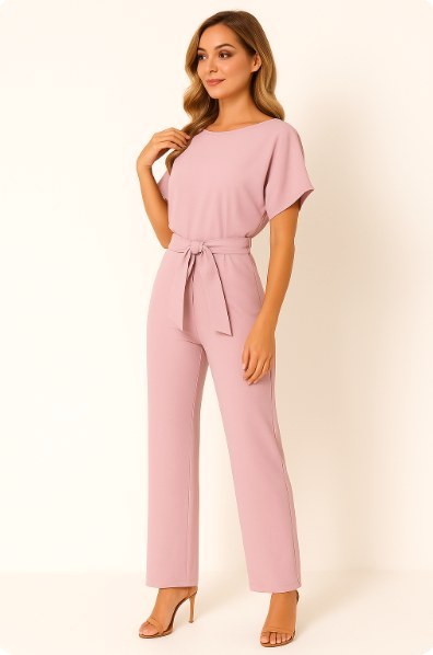 Liana | Women's Ponte Knit Batwing Jumpsuit, Relaxed-Fit One-Piece | The Shrader Sisters