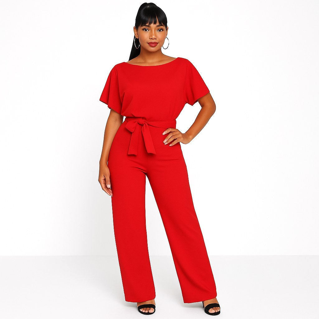 Liana | Women's Ponte Knit Batwing Jumpsuit, Relaxed-Fit One-Piece | The Shrader Sisters