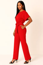 Liana | Women's Ponte Knit Batwing Jumpsuit, Relaxed-Fit One-Piece | The Shrader Sisters
