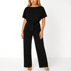 Liana | Women's Ponte Knit Batwing Jumpsuit, Relaxed-Fit One-Piece | The Shrader Sisters | Blue