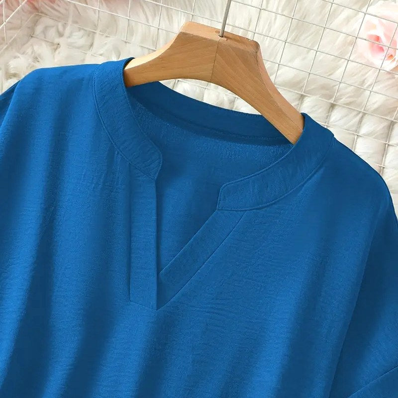 Lily | Women's Lightweight V-Neck Short Sleeve Top, Lightweight Summer Top for Holidays and Casual Wear, Lightweight Summer Top for Holidays and Casual Wear - image 8