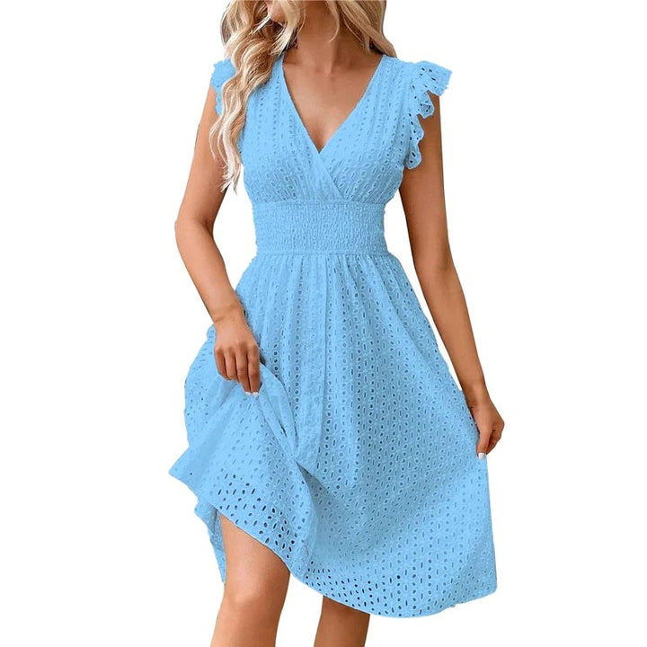 Lily | Women's V-Neck Summer Dress - Orange