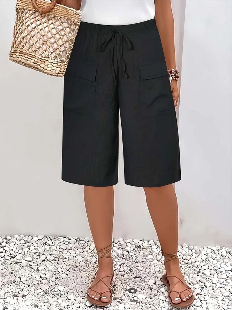 Lina | Women's Elastic Waist Casual Shorts - image 2