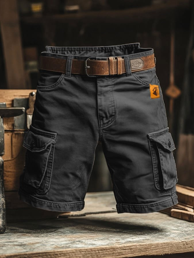 Lincoln | Men's Relaxed Cargo Trousers, Outdoor Casual Trousers | The Shrader Sisters | Black