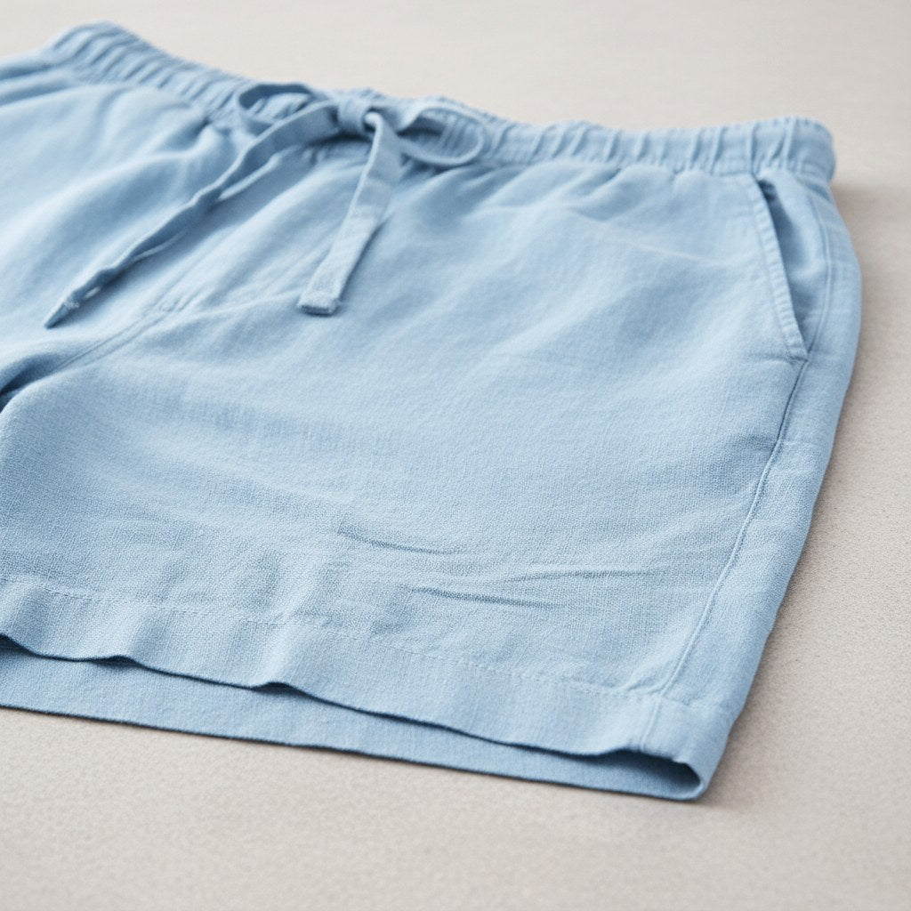 Lincoln | Men's Relaxed Cotton and Linen Shorts, Drawstring Waist Shorts | The Shrader Sisters