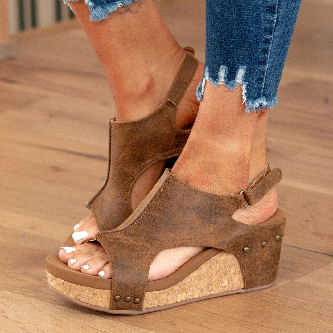Linda | Women's Suede Wedge Sandals - image 11