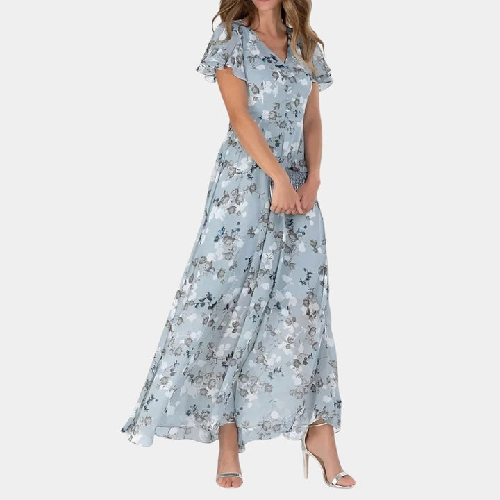 Lola | Women's Wrap Midi Dress - Blue