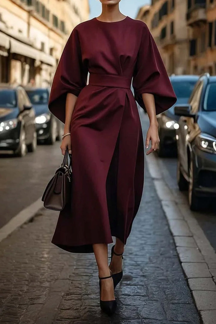 Louise | Women's Elegant Midi Dress with Lantern Sleeves - image 5