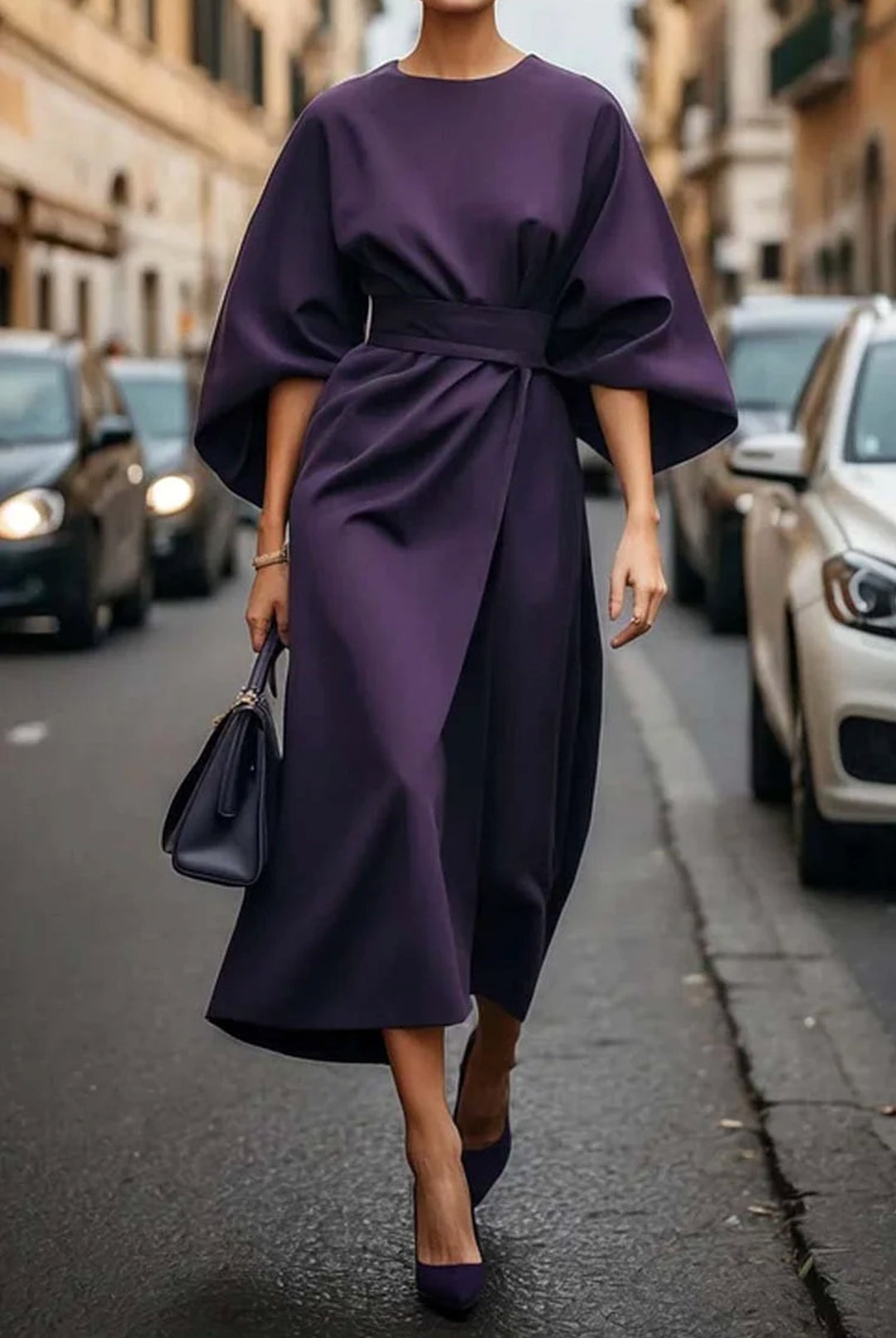 Louise | Women's Elegant Midi Dress with Lantern Sleeves - image 7