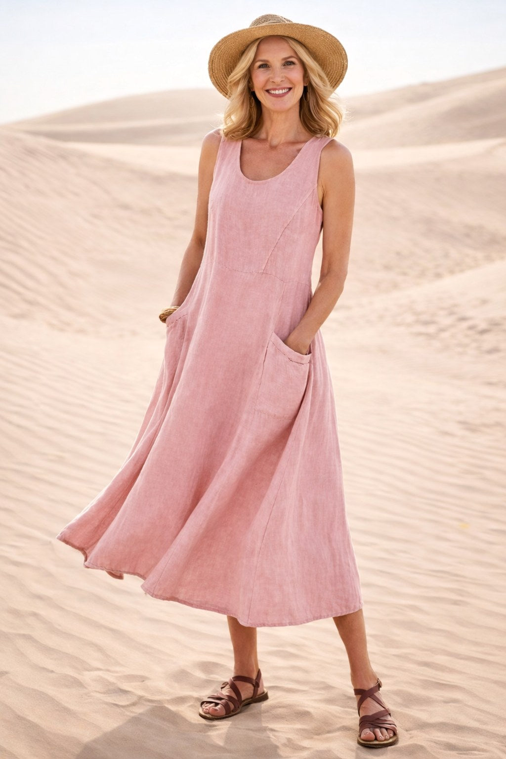 Luna | Women's A-Line Midi Dress - image 1