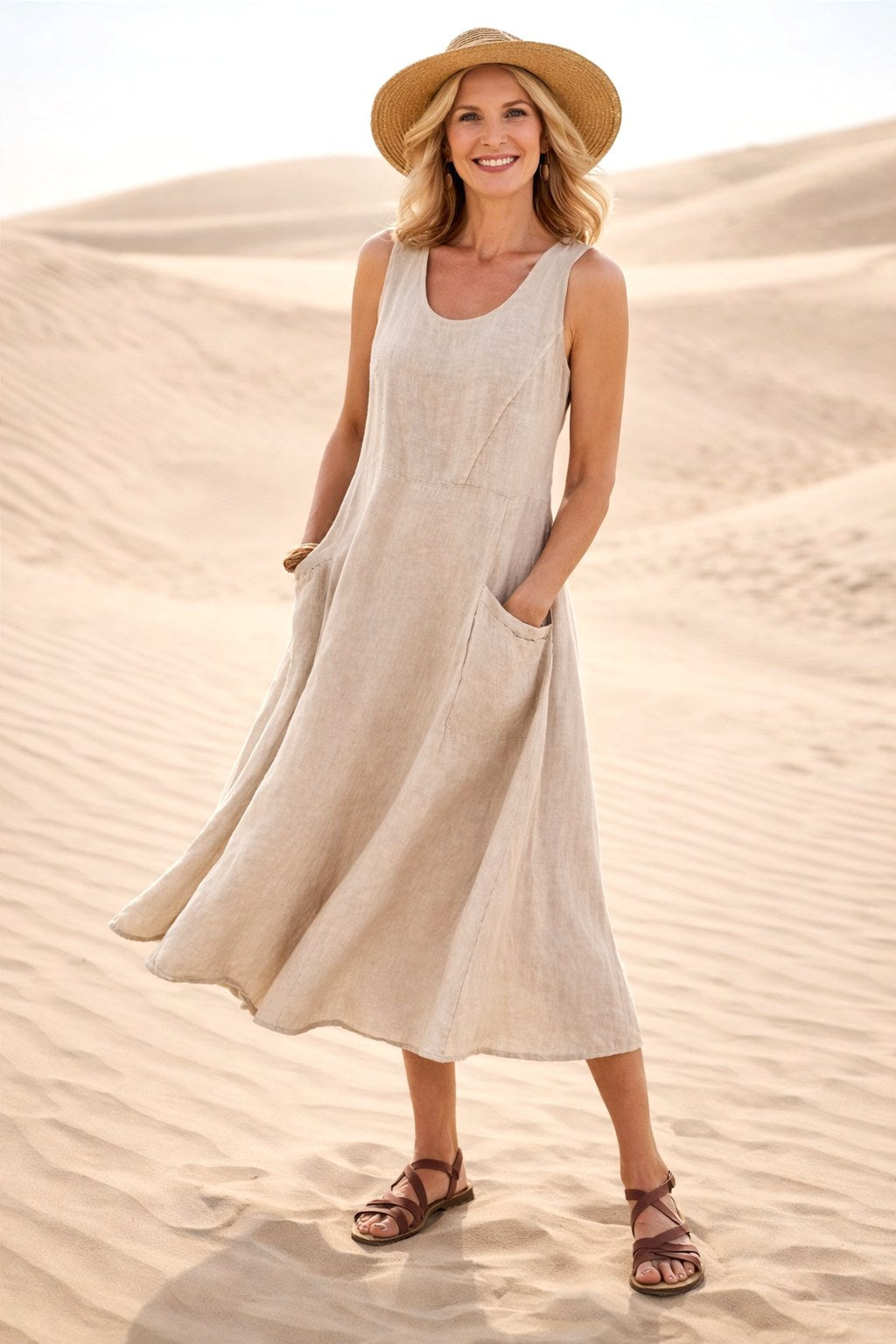 Luna | Women's A-Line Midi Dress - image 2