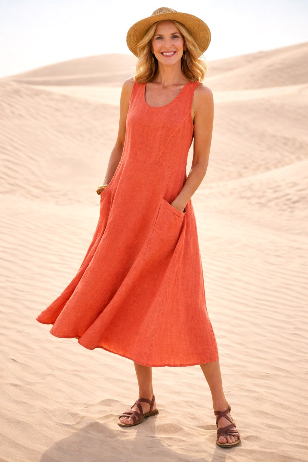 Luna | Women's A-Line Midi Dress - image 3