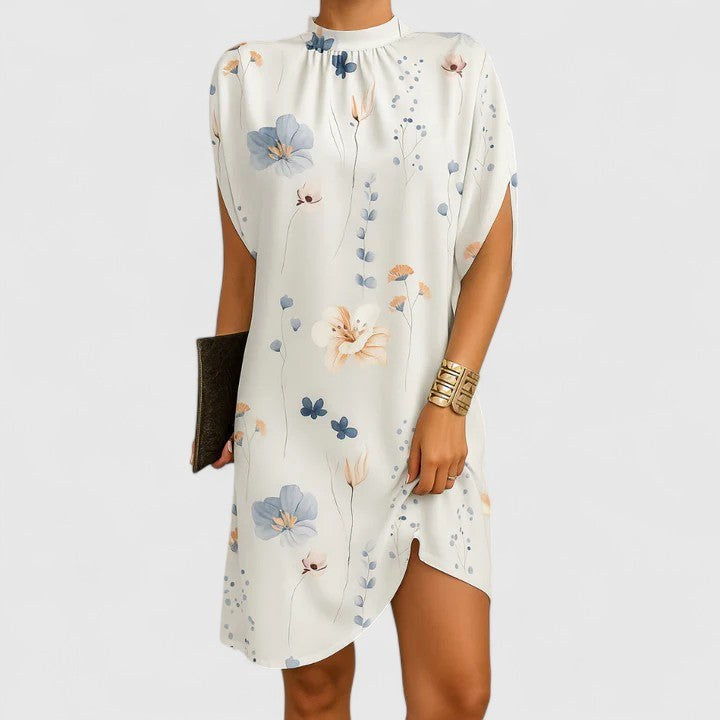 Macey | Women's Fitted Midi Dress, Ruched Neckline Evening Dress | The Shrader Sisters