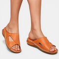 Mackenzie | Women's Orthopaedic Slip-On Sandals, Comfortable Walking Sandals | The Shrader Sisters | Marrón