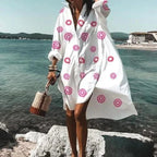 Maddison | Women's Fluid Shirt Dress White, Flowing Shirt Dress | The Shrader Sisters