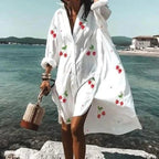 Maddison | Women's Fluid Shirt Dress White, Flowing Shirt Dress | The Shrader Sisters