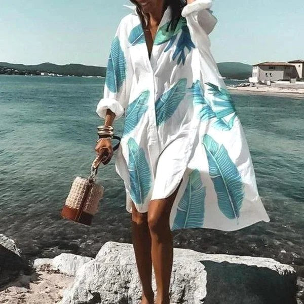 Maddison | Women's Fluid Shirt Dress White, Flowing Shirt Dress | The Shrader Sisters
