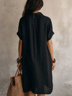 Maddison | Women's Linen Cotton Shirt Midi Dress, Buttoned Everyday Dress | The Shrader Sisters