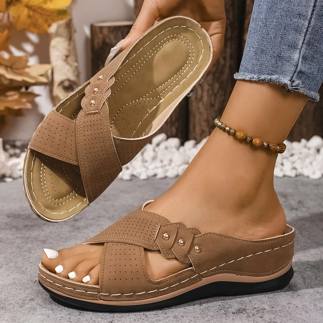 Maddison | Women's Orthopedic Wedge Sandals, Supportive Summer Sandals | The Shrader Sisters